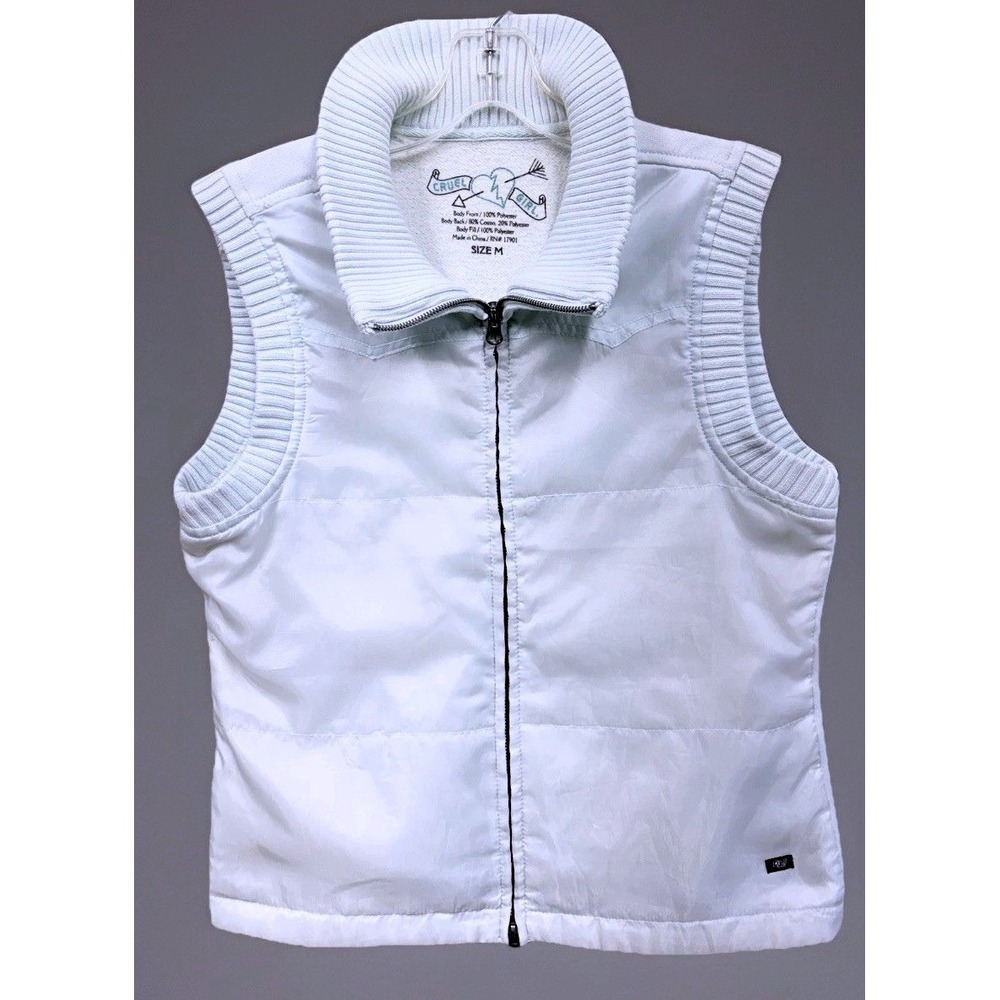 Cruel Girl Women's Puffer Vest Size M Light Blue Western Cowgirl Outdoors